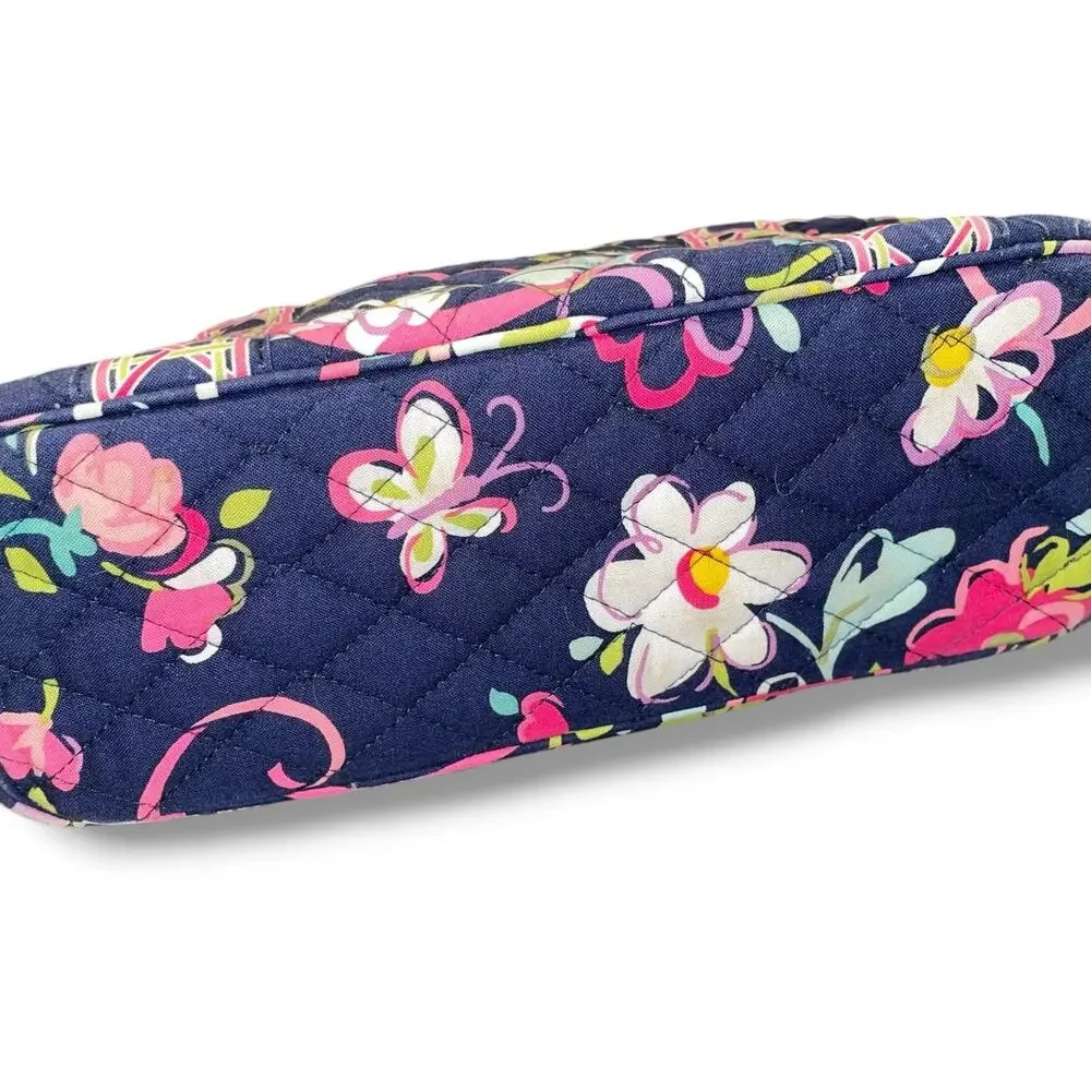 Vera Bradley Ribbons Little Betsy Shoulder Bag Floral Retired Blue Handbag Purse